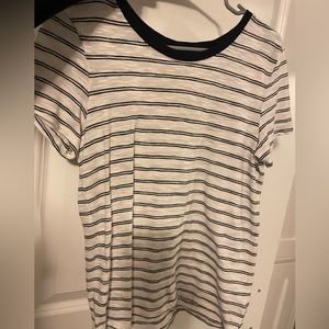 White and black stripped casual shirt
